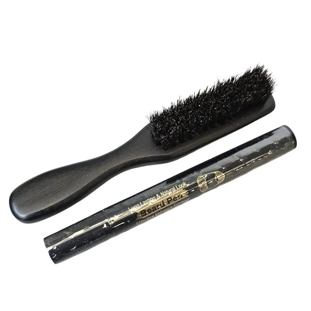 New Misich Men's Beard Pen Brush Grooming Set Black